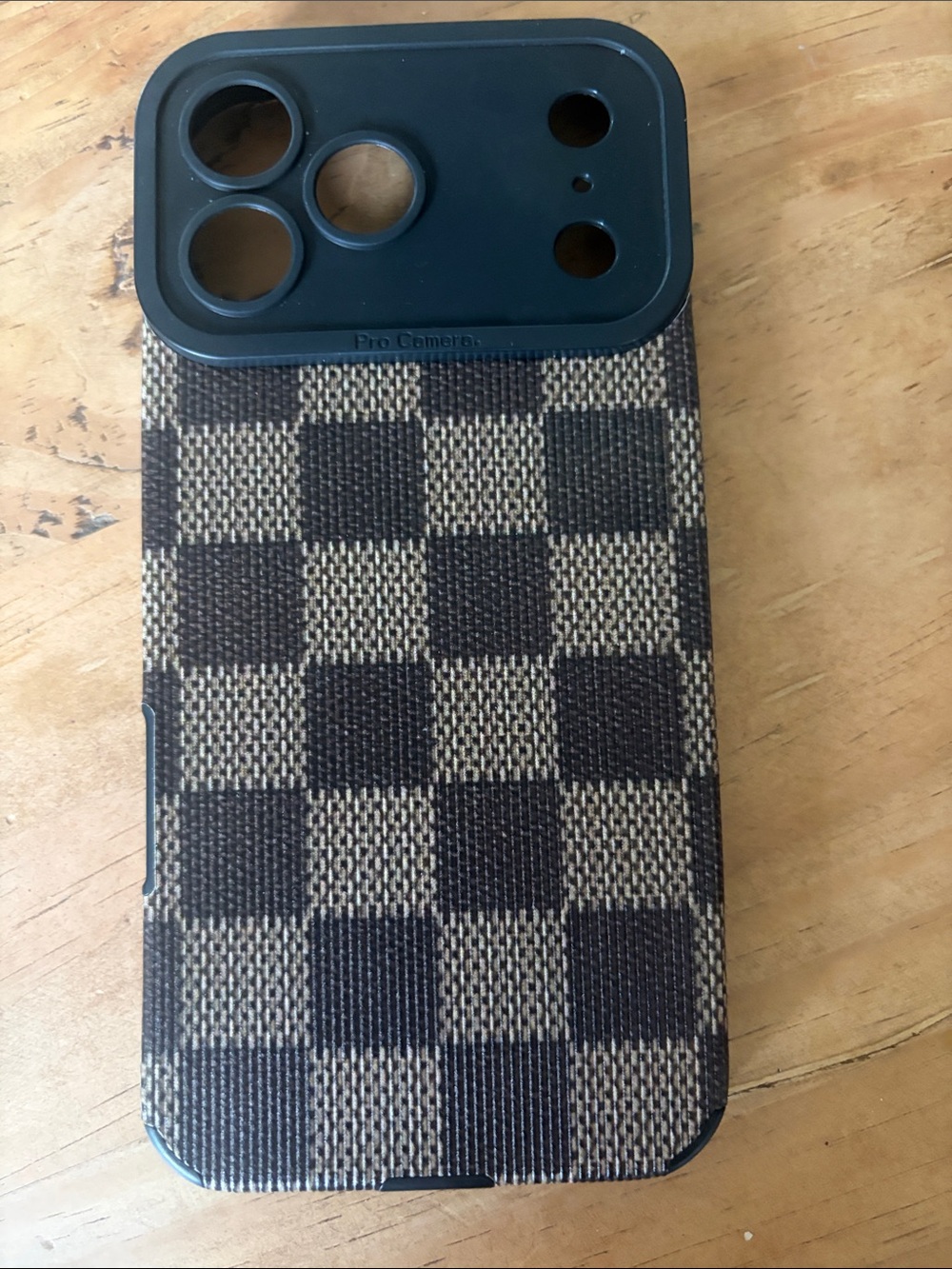 Checkerboard Fabric Phone Case with Black Camera Guard